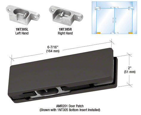 CRL RH European Bottom Door Patch Fitting