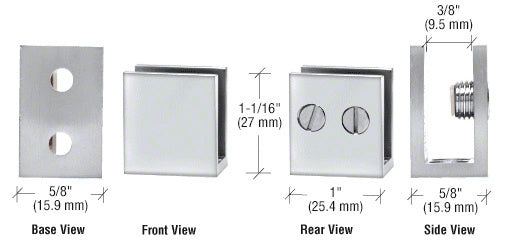 CRL Double Set Screw Clamp for 1/4" to 5/16" Glass