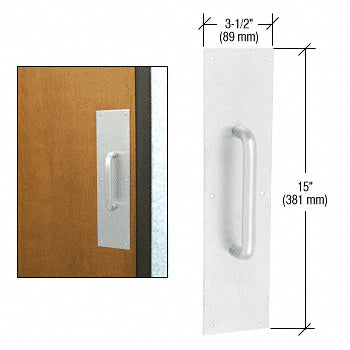 CRL 3/4" Diameter 8" Pull Handle with 3-1/2" x 15" Pull Plate