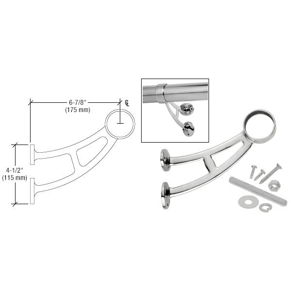CRL Bar Foot Railing Bracket for 2" Tubing