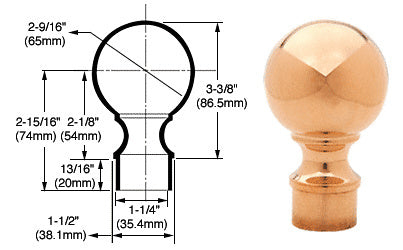 CRL Ball End Cap for 1-1/2" Tubing