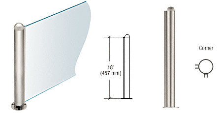 CRL 18" Round PP09 Elegant Series Counter/Partition Corner Post