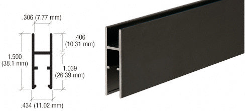 CRL Aluminum H-Bar for Showcases