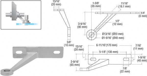 CRL Right Hand Regular Duty Spider Fitting Single Arm Wall Mount Frame