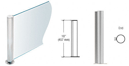 CRL 18" Round PP08 Elegant Series Counter/Partition End Post