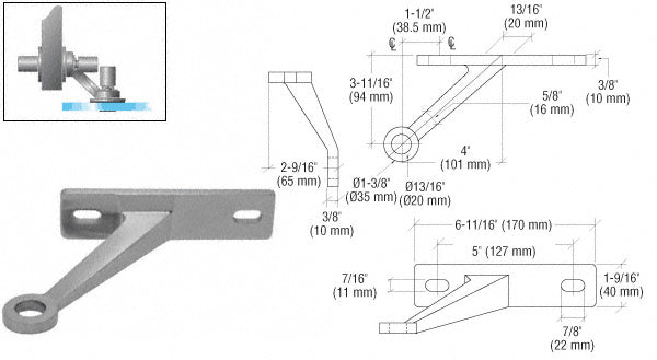 CRL Heavy-Duty Spider Fitting Single Right Arm Wall Mount Frame Spider