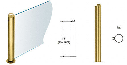 CRL 18" Round PP09 Elegant Series Counter/Partition End Post