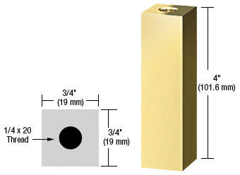 CRL 3/4" Square Standoff Base 4" Long