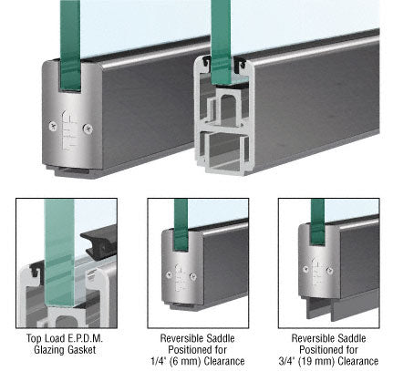 CRL Powerder Coat 2-5/16" Low Profile Sidelite Rail with Saddle, 120" or 240" Additional Image - 1