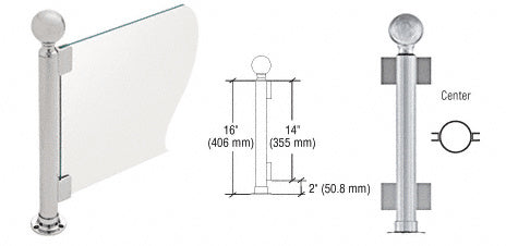 CRL 16" Round PP05 Elegant Series Counter/Partition Center Post With Air Space