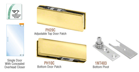 CRL North American Patch Door Kit for Use with Overhead Door Closer - Without Lock