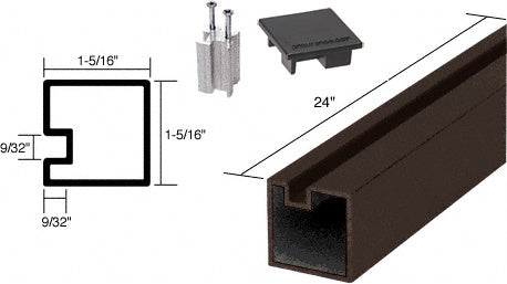 CRL 24" End Aluminum Counter Post