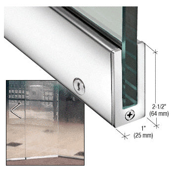 CRL Left Hand 2-1/2" Tall Slender Profile Door Rail With Lock 35-3/4" (908 mm) Standard Length