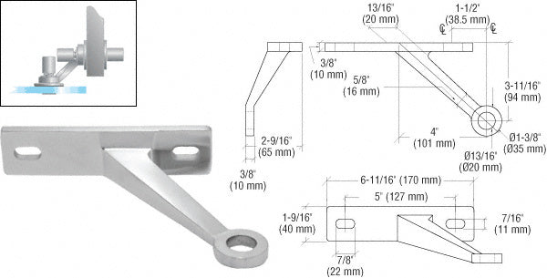 CRL Heavy-Duty Spider Fitting Single Left Arm Wall Mount Frame Spider