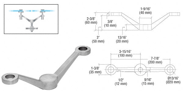 CRL Regular Duty Spider Fitting Double Arm Column Mount