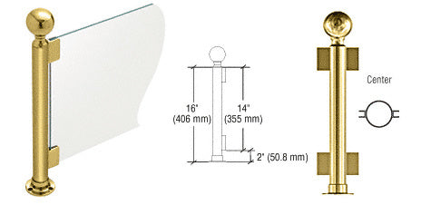 CRL 16" Round PP05 Elegant Series Counter/Partition Center Post With Air Space