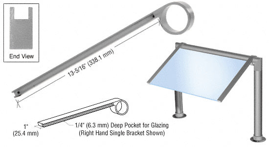 CRL Left Hand Single Faced Sneeze Guard Bracket for 2" Tubing