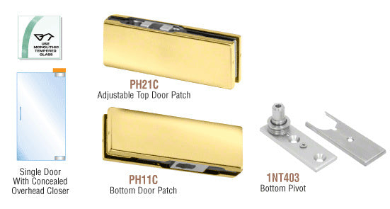 CRL European Patch Door Kit for Use with Overhead Door Closer - Without Lock