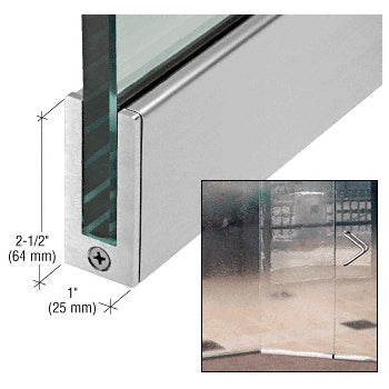 CRL 2-1/2" Tall Slender Profile Door Rail Without Lock - 35-3/4"