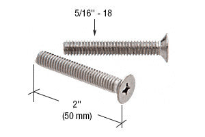 CRL 5/16"-18 x 2" Through-Bolts for 3/8" to 3/4" Thick Glass Door Pull Mounting