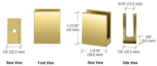 CRL Face Plate Clamp for 3/8" to 1/2" Glass
