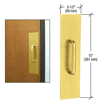 CRL 3/4" Diameter 6" Pull Handle with 3-1/2" x 15" Pull Plate