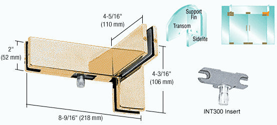 CRL Left Hand Sidelite Transom Patch with Support Fin Bracket and 1NT300 Insert