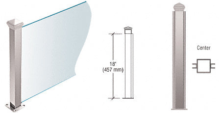 CRL 18" High 1-1/2" Square PP44 Plaza Series Counter/Partition Center Post