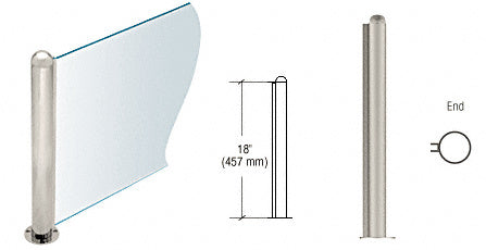 CRL 18" Round PP09 Elegant Series Counter/Partition End Post