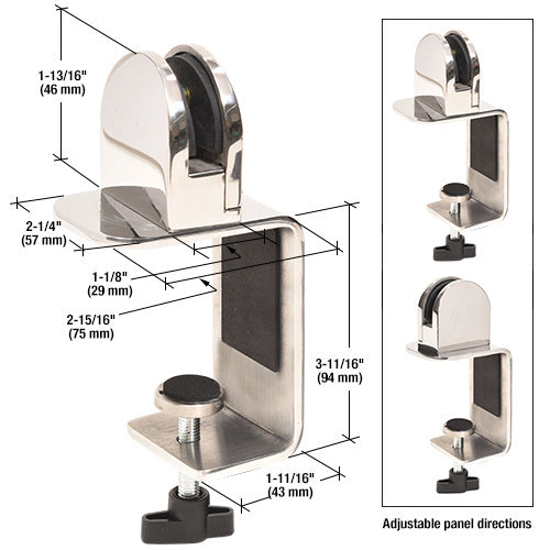 CRL Stainless Round 3" C-Clamp for 3/8" Acrylic or Glass