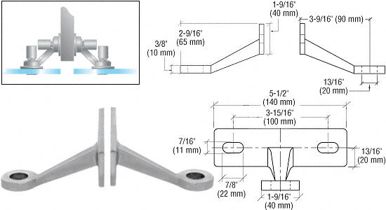 CRL Regular Duty Spider Fitting Double Arm Fin Mount Frame