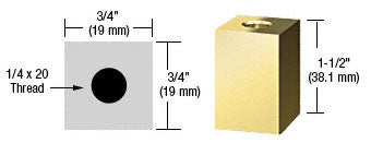 CRL 3/4" Square Standoff Base 1-1/2" Long