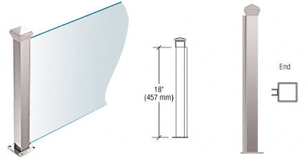 CRL 18" High 1-1/2" Square PP44 Plaza Series Counter/Partition End Post