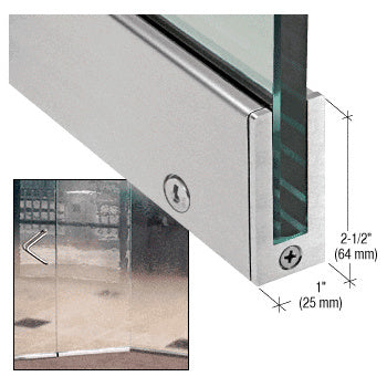 CRL Left Hand 2-1/2" Tall Slender Profile Door Rail With Lock 35-3/4" (908 mm) Standard Length