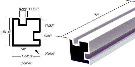 CRL 72" Corner Post Extrusion