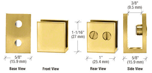 CRL Double Set Screw Clamp for 1/4" to 5/16" Glass