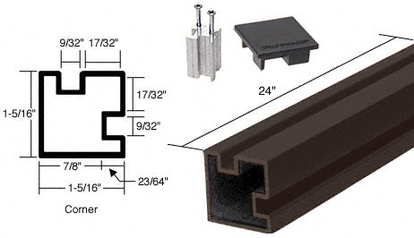 CRL 24" Corner Aluminum Counter Post