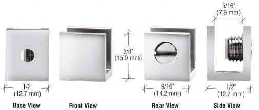 CRL Screw Clamp for 3/16" to 1/4" Glass - 10/Pk