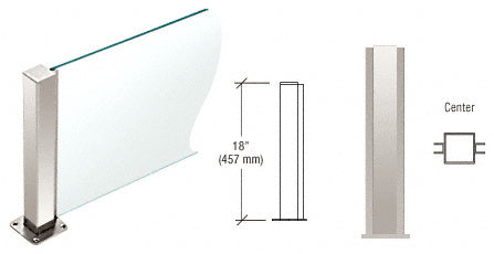 CRL 18" High 1-1/2" Square PP43 Plaza Series Counter/Partition Center Post