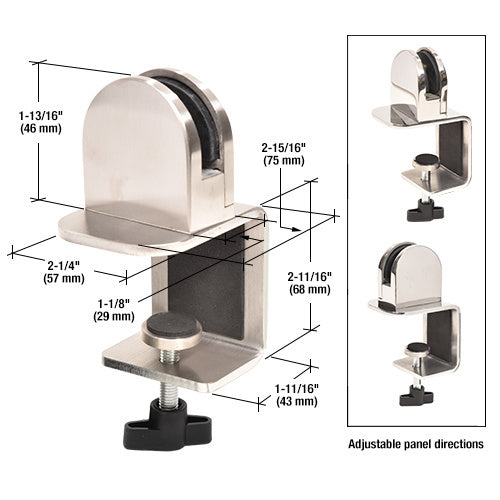 CRL Stainless Round 2" C-Clamp for 1/4" Acrylic or Glass
