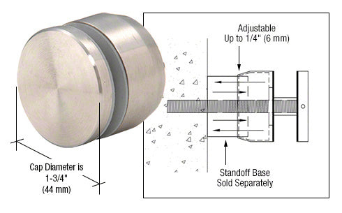 CRL 316 Adjustable Height Standoff Cap for 1-1/2" Base