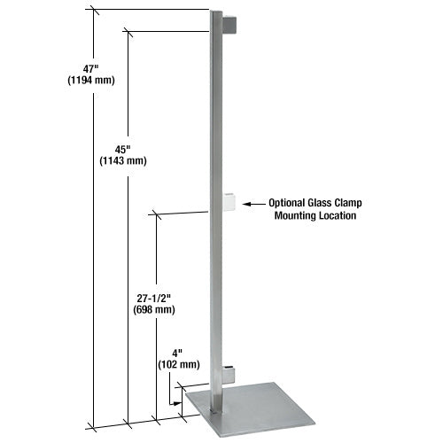 CRL Polished Stainless F-Post 47" - Center Post