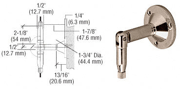 CRL Plated Hanger Pipe Base Fittings for Cable Display System