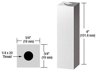 CRL 3/4" Square Standoff Base 4" Long