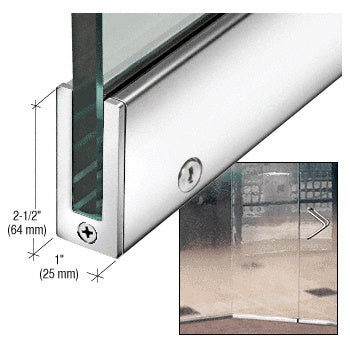 CRL RH 2-1/2" Tall Slender Profile Door Rail With Lock 35-3/4" (908 mm) Standard Length