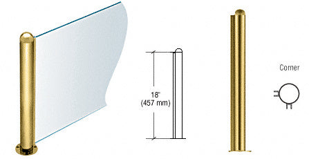 CRL 18" Round PP09 Elegant Series Counter/Partition Corner Post