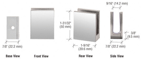 CRL Face Plate Clamp for 3/8" to 1/2" Glass