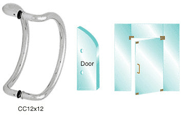 CRL 12" Glass Mounted Curved Pull Handle