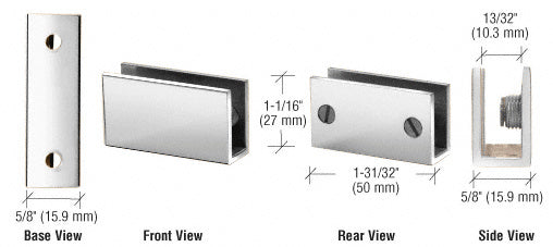 CRL Long Set Screw Clamp for 1/4" to 5/16" Glass