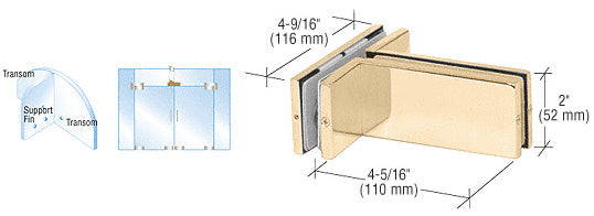 CRL Transom Mounted Patch Connector With Support Fin Bracket